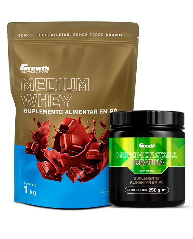 Kit Whey Protein Medium 1kg e Creatina Monohidratada 250g